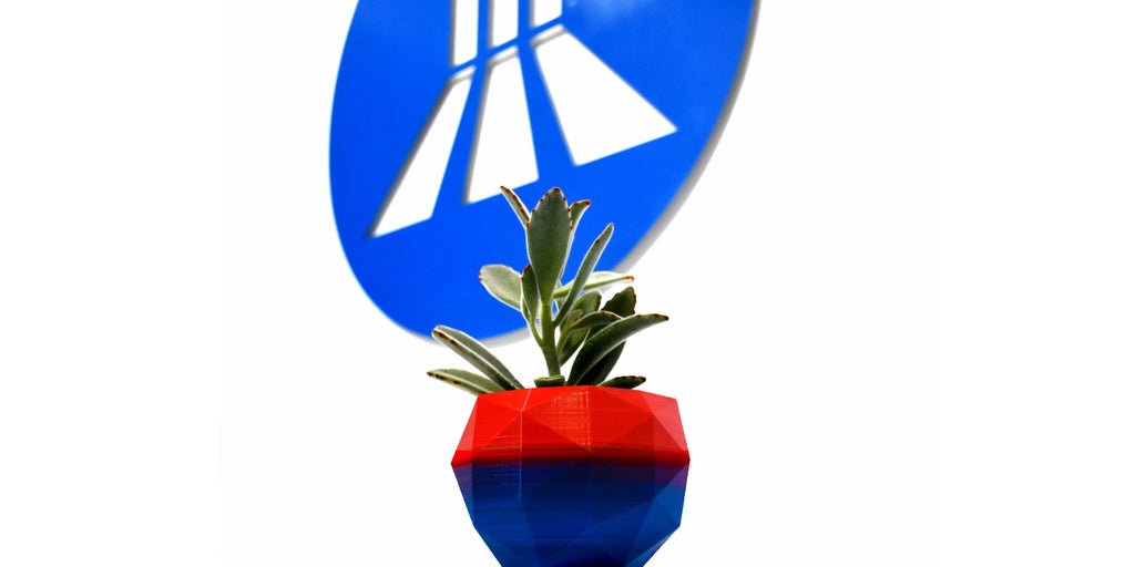 Plant pot created from recycled materials